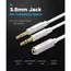 AUX კაბელი UGREEN AV140 (20897) 3.5mm Female to 2 Male Headphone Mic Audio Y Splitter Cable - White , 2 image - Primestore.ge