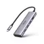 USB-C ჰაბი UGREEN CM511 (60384), 5-in-1 Adapter, USB-C Hub to 3xUSB3.0, HDMI, TF/SD, Gray  - Primestore.ge