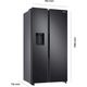 Refrigerator Samsung RS67A8510B1/WT - 178x92x72, SBS, Dispenser, 634 Litres, Smart Conversion, TwinCooling, BLACK, 2 image