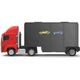 Truck DRIVEN Pull-Back Flat Face Cab Carrier Truck w/ 2 Cars WH1124Z, 2 image