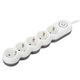Extension cable 2E 5 Ways socket, with children protection. H05VV-F 3G*1.0mm, 3m, white, suitable for vertical mounting, 3 image