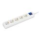 Extension cable 2E 5 ways socket, with children protection and switch. H05VV-F 3G*1.0mm, 3m, White body, blue switch, 2 image