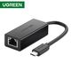 Lan adapter UGREEN 30287 USB 2.0 Type C 10/100Mbps Ethernet Adapter 110mm (Black), 2 image