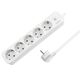 Power adapter Logilink LPS246 Socket Outlet 5-Way + Switch 1.5m White