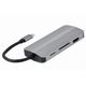 Adapter Gembird A-CM-COMBO8-02 USB Type-C 8-in-1 multi-port adapter (Hub+HDMI+VGA+PD+card reader+stereo audio) Silver, 2 image