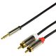 აუდიო კაბელი Logilink CAB1103 Audio cable 3.5 mm to 2x RCA/M metal black 1 m  - Primestore.ge