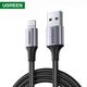 USB კაბელი UGREEN US291 (60156) USB 2.0 A to Apple Lightning Cable Nickel Plating Aluminum Braid 1m (Black)  - Primestore.ge