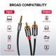 Audio cable UGREEN AV116 (10591) 3.5mm to 2 RCA audio cable adapter male to male 3.5mm Audio Line to dual lotus head line 2 rca Aux Audio Cable 5m (Black), 2 image