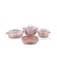 Pots and pans set Korkmaz A2619 Linea 7 pcs Cookware Set- Rosagold