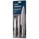 დანების ნაკრები Ardesto Knives Set Gemini Gourmet, 3pcs, stainless steel, plastic, grey , 2 image - Primestore.ge