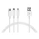 USB cable 2E USB 3 in 1 Micro / Lightning / Type C, 5V / 2.4A, White, 1.2m, 3 image