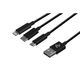 უსბ კაბელი 2E USB 3 in 1 Micro/Lightning/Type C, 5V/2.4A, Black,1.2m , 5 image - Primestore.ge