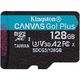 Memory card Kingston 128GB microSDXC C10 UHS-I U3 A2 R170 / W90MB / s Canvas Go Plus