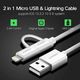 USB კაბელი UGREEN US178 (20876) USB 2.0 to Micro USB+Lightning (2 in 1) Data Cable 1M , 5 image - Primestore.ge