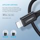 USB-C კაბელი UGREEN 60751 USB-C to Lightning Cable M/M Nickel Plating ABS Shell 1m (Black) , 4 image - Primestore.ge