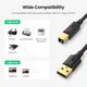 პრინტერის კაბელი UGREEN 10351 USB 2.0 AM to BM Print Cable 3m (Black) , 2 image - Primestore.ge