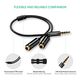 აუდიო კაბელი Ugreen AV141 (30620) Audio Cable 3.5mm Jack Microphone Splitter cable 1 Male to 2 Female black 20cm , 11 image - Primestore.ge