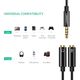 აუდიო კაბელი Ugreen AV141 (30620) Audio Cable 3.5mm Jack Microphone Splitter cable 1 Male to 2 Female black 20cm , 10 image - Primestore.ge